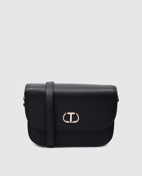 Twinset Чорна сумка-месенджер з логотипом 241TD8274