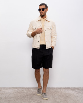 Brunello Cucinelli Желтое поло с леном M2L00315