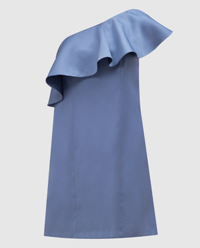 Zac Zac Posen Блакитна сукня на плече з воланом 05525329