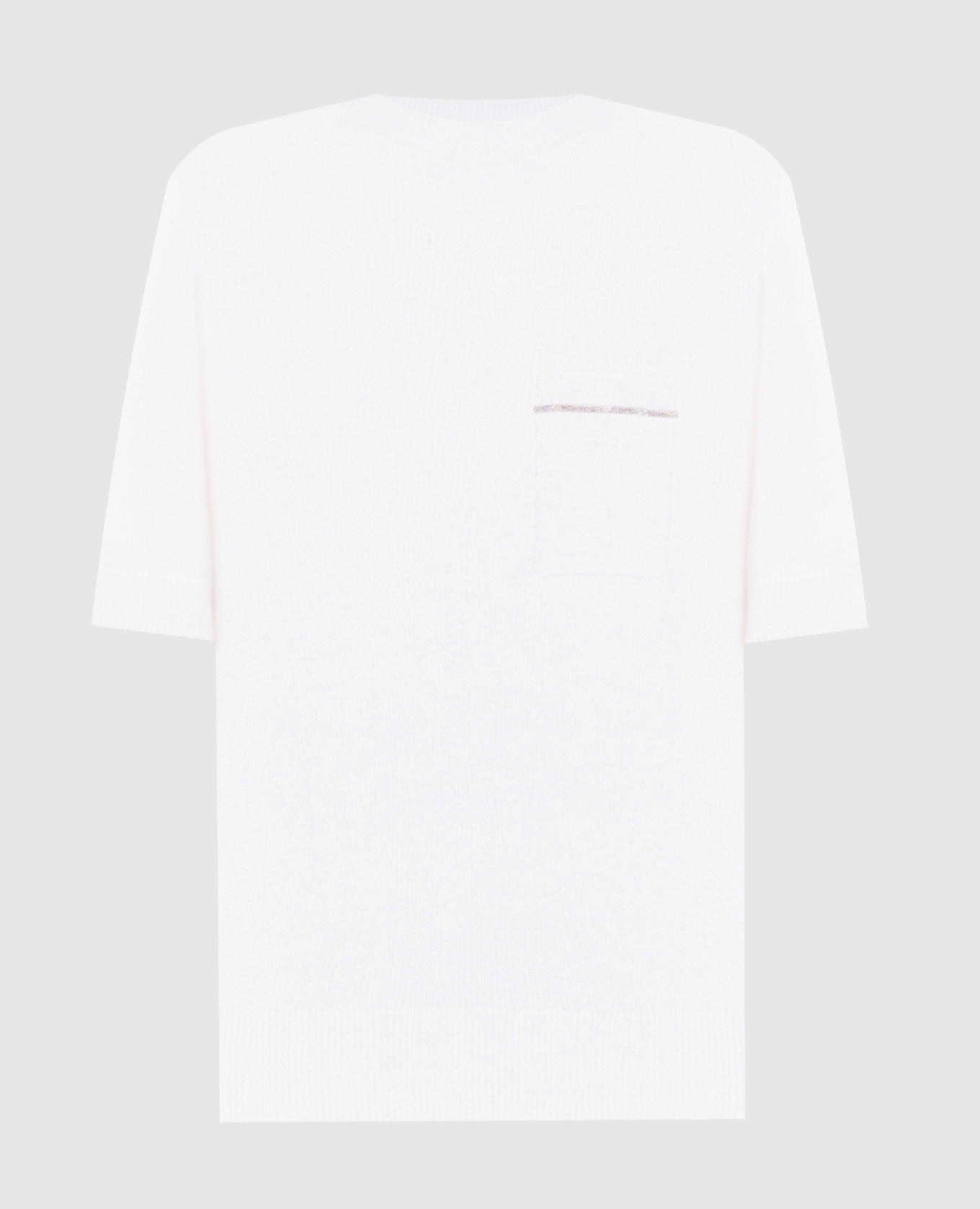 

Белый топ из кашемира с цепочкой мониль, Топы