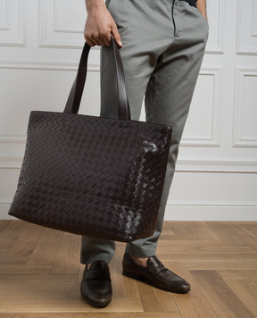 Bottega Veneta Коричневая кожаная плетеная сумка 786666V2HL1
