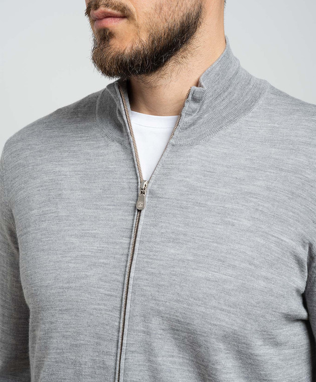 Brunello Cucinelli Серый кардиган из шерсти и кашемира M2400106CZ621 изображение 5