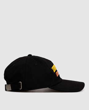 Palm Angels Черная кепка с принтом PMLB104F25FAB008