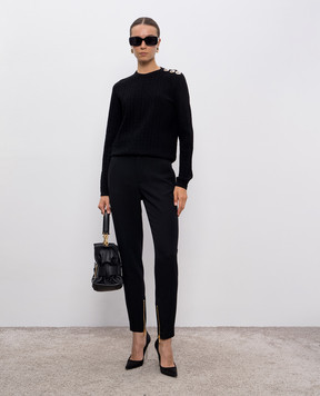 Balmain Чорний джемпер у візерунок монограми FF1KD090KI63