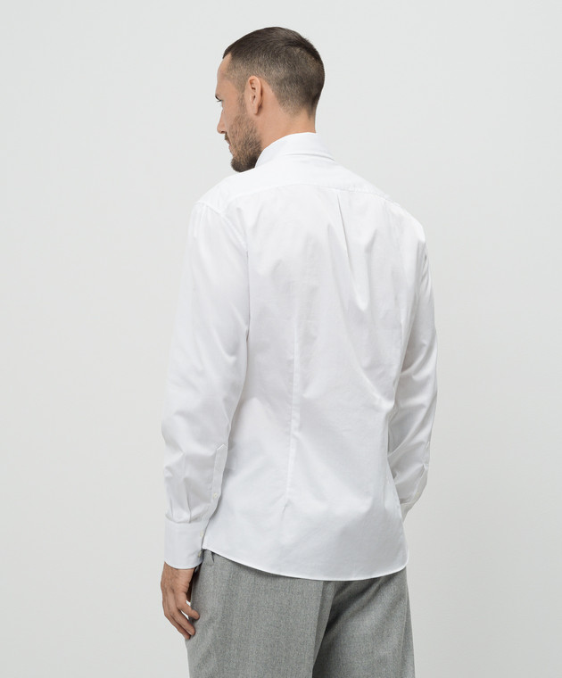 Brunello Cucinelli Белая рубашка с фигурным низом M0UC41716 изображение 4