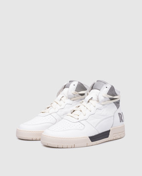 Rhude Белые кожаные хайтопы RHECESS с винтажным эффектом с логотипом RHPF24FO01879