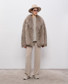 Allude Серый свитер из кашемира с разрезами 25511151