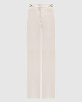 Gabriela Hearst Белые штаны клеш Vesta из шерсти, шелка и льна. 2242190W035