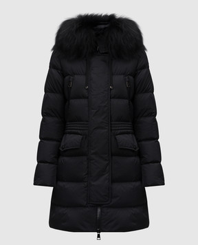 Moncler Черный пуховик Aphroti с мехом J20931C00047C0059