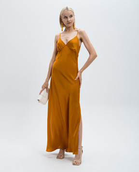Twinset Помаранчева сукня максі з розрізами 242TP2139