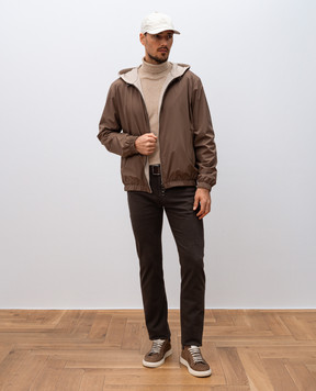 Loro Piana Коричневая двухсторонняя куртка с кашемиром FAP9755