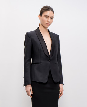Tom Ford Черный жакет из шерсти и шелка GI3009FAX1300