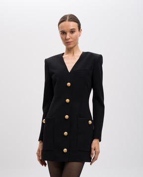 Balmain Чорна муня міні з вовни DF0R9226WC09