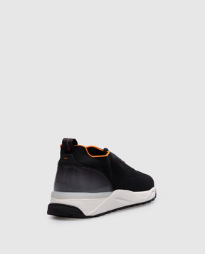 Santoni Чорні кросівки зі шкіряними вставками MBIO21601BINNHOD