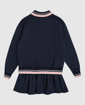 Dolce&Gabbana Дитяча синя сукні міні з нашивкою монограми логотипа L5JD9FG7PGJ812+