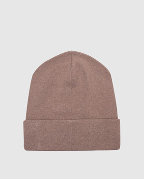 Brunello Cucinelli Коричнева шапка з кашеміру з ланцюжком моніль M12163199