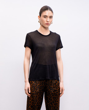 Tom Ford Чорна футболка з металевим логотипом TSJ567JEX139