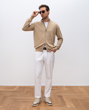 Canali Бежевый кардиган на молнии MK00145C0022