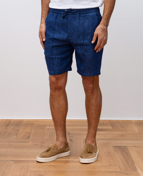 ISAIA Синие шорты из льна PNC02194050