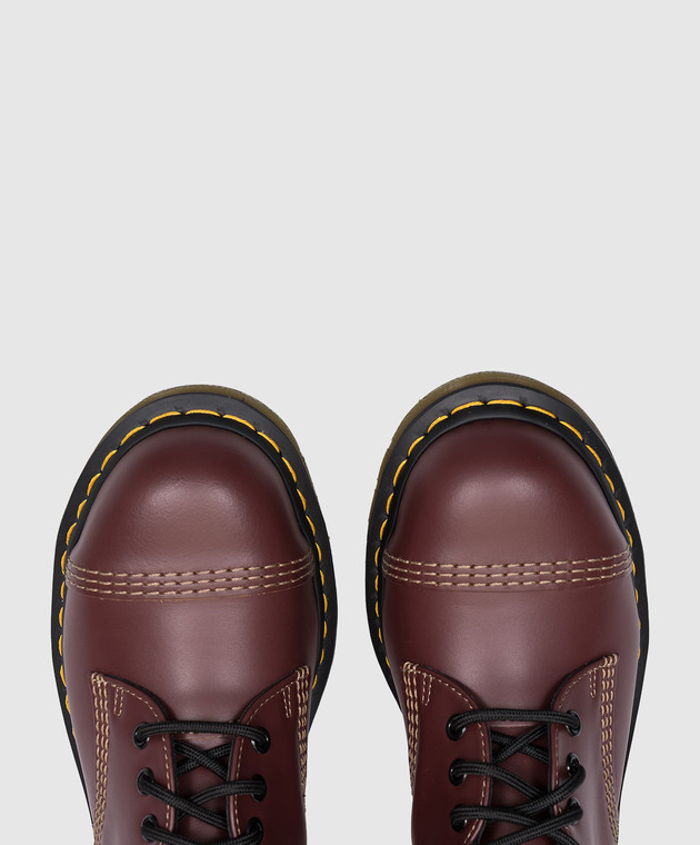 Maison Margiela MM6 - Бордовые кожаные ботинки MM6 x Dr. Martens