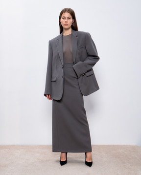 WARDROBE.NYC Сіра спідниця з вовни W2071PC