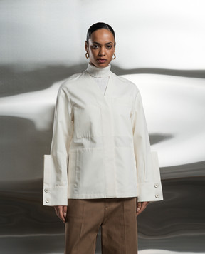 Jil Sander Белая куртка с шелком J02BN0154J45007