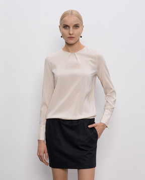 Brunello Cucinelli Бежевое платье из шелка M0S28A85E1