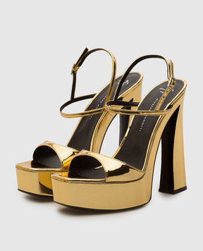 Giuseppe Zanotti Золотисті шкіряні босоніжки Destino E400033
