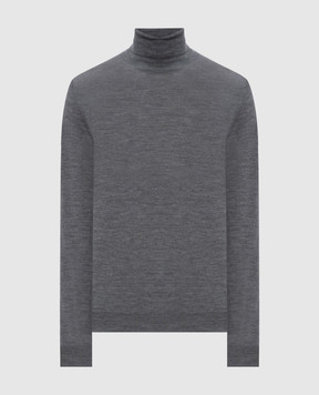 Brunello Cucinelli Серый меланжевый гольф из шерсти и кашемира M2400103