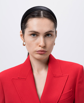LELET NY Чорний шкіряний обруч Heidi LELFW241940