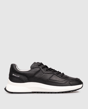 Bally Чорні шкіряні кросівки Outline з логотипом MSK0CJVT361