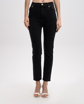 Balmain Чорні джинси-скіні з патчем логотипа EF1MG009DB67