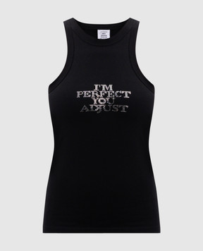 Vetements Черный топ с кристаллами UA66TO610B