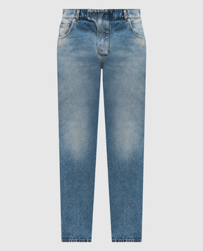Balmain Сині джинси з ефектом потертості EH0MI083DF44