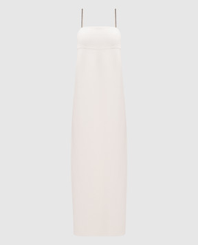 Brunello Cucinelli Біла сукня максі з шовком з ланцюжком моніль MA029A5334