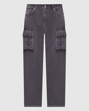 Balmain Сірі джинси карго з логотипом FH1ML136DF77