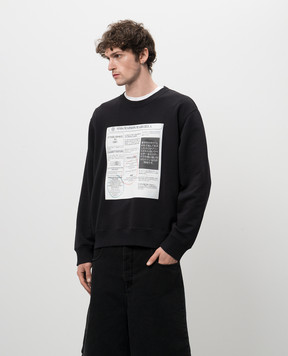 Maison Margiela MM6 Чорний світшот з брендовим принтом SH0GU0024M25012