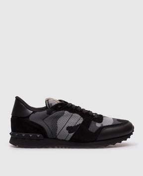 Valentino Чорні комбіновані кросівки ROCKRUNNER з нашивкою логотипа 7Y2S0723QRK