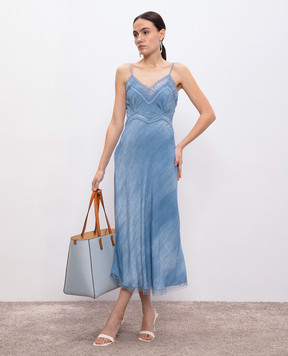 Ermanno Scervino Блакитна сукня міді з ефектом деграде D462Q316EMY