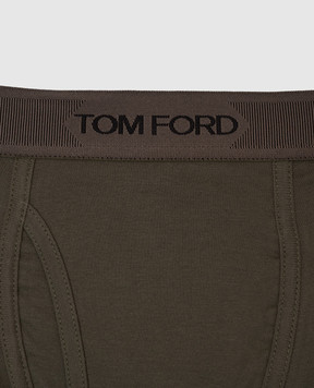 Tom Ford Труси-боксери кольору хакі з логотипом T4LC32040