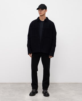 Stone Island Синя утеплена сорочка з вовни K2S155100058S0IN1
