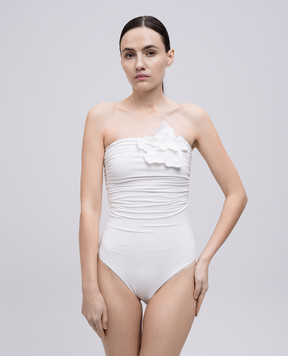 Twinset Белый купальник с драпировкой. 251LMMV00