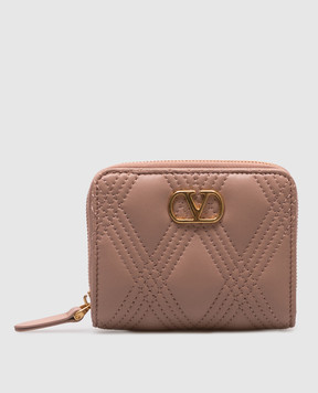 Valentino Рожеве шкіряне портмоне QUILTIE 7W2P0AS2MIC