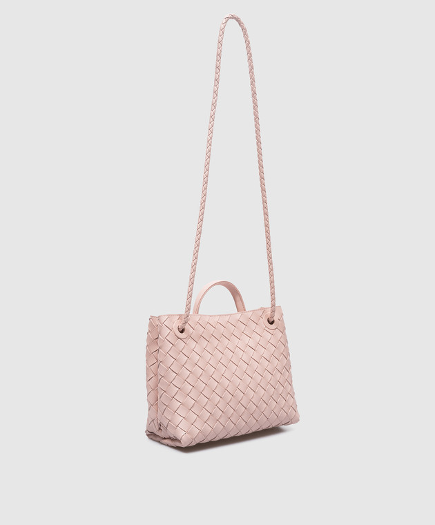 Bottega Veneta Розовая кожаная сумка Andiamo с плетением 766014VCPP1 изображение 4