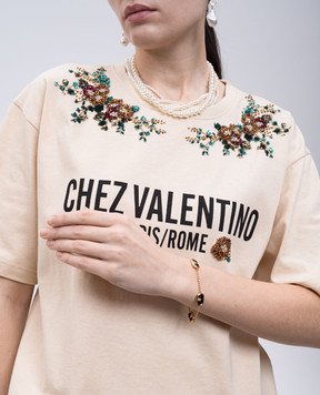 Valentino Золотистий браслет з кристалами та перлиною Swarovski 6W2J0X90NBS