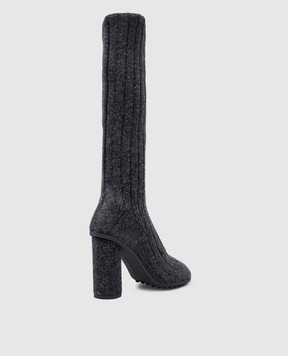 Bottega Veneta Серые сапоги Atomic Boot с шелком и шерстью 775456V3V00