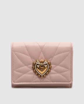Dolce&Gabbana Розовый кожаный портмоне Devotion BI1269AV967