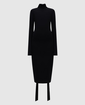 Balenciaga Чорна сукня міді зі шнурівкою 831227TNV08