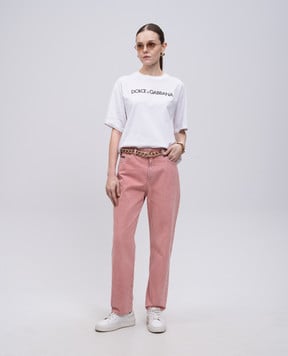 Dolce&Gabbana Біла футболка з принтом логотипа F8U10TG7H4P