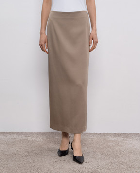 Brunello Cucinelli Бежева спідниця міді MPH38G3882